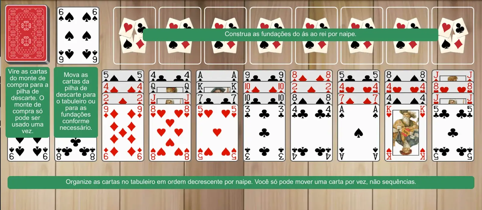 Áreas de jogo do Forty Thieves